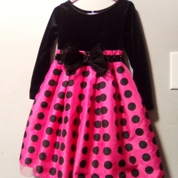 Youngland Other - YOUNGLAND girls holiday party dress. Red and black with black polka dots. Size 5